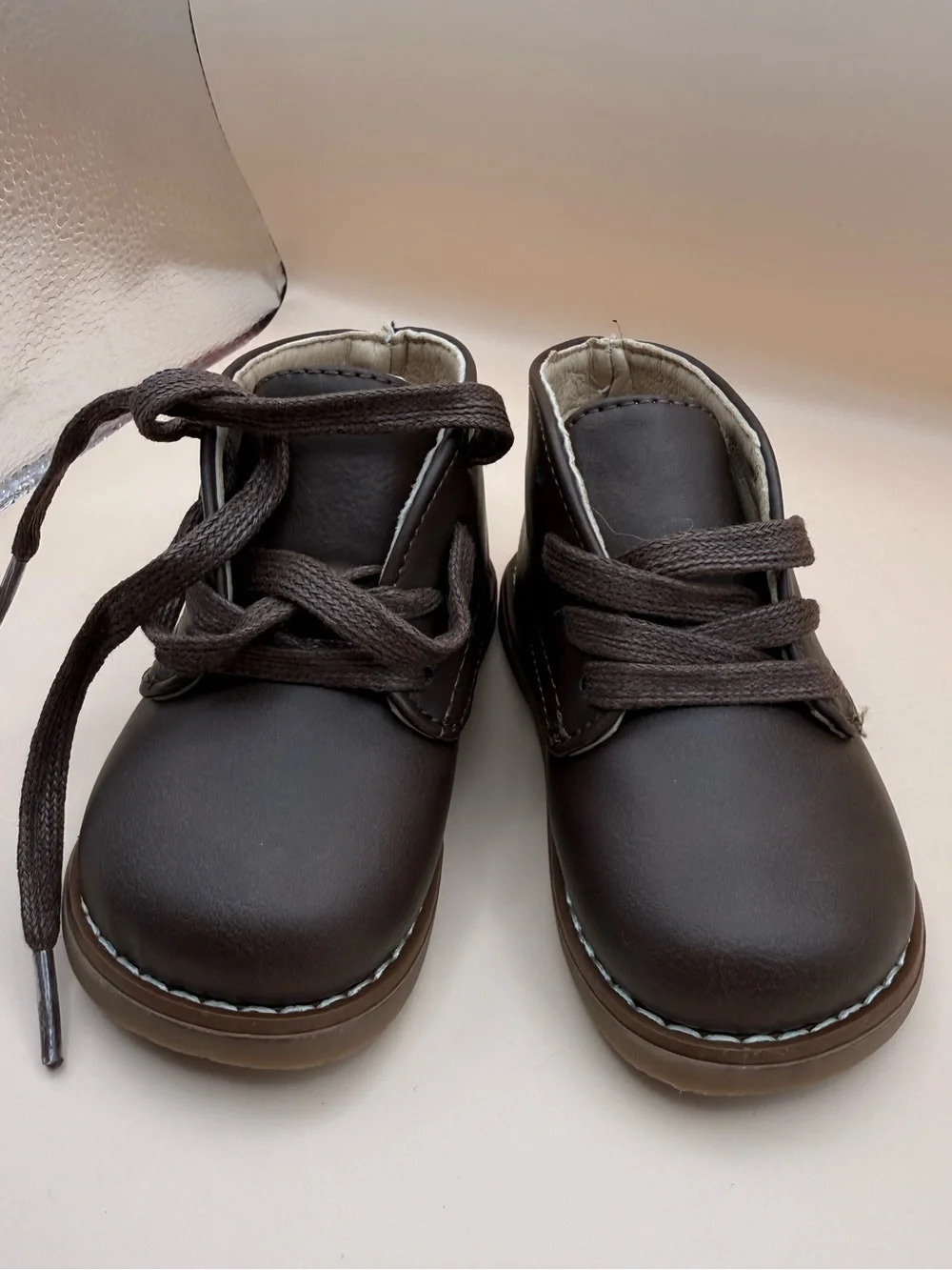 Josmo Kids Brown Chukka Boots Lace‎ Up Ankle Shoes 5516AM Size 5